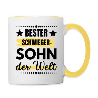 Tasse "Bester Schwiegersohn der Welt" - Weiß/Gelb