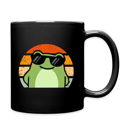 Tasse "Cooler Frosch" (Retro-Stil) - Schwarz