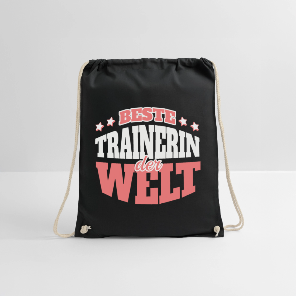 Turnbeutel "Beste Trainerin der Welt" - Schwarz
