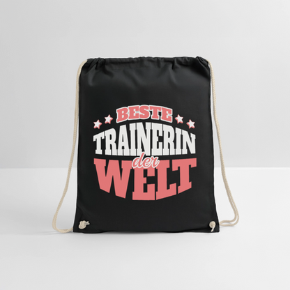 Turnbeutel "Beste Trainerin der Welt" - Schwarz