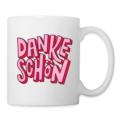 Tasse "Dankeschön" (Pinkes Motiv) - Weiß