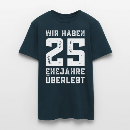 Männer T-Shirt "Wir haben 25 Ehejahre überlebt" - Navy