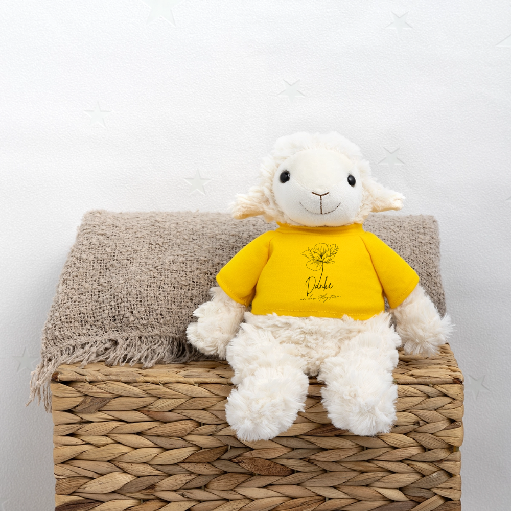 Schaf Plüschtier "Danke an das Pflegeteam" - Sonnengelb
