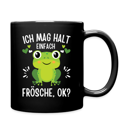 Tasse "Ich mag halt einfach Frösche" - Schwarz