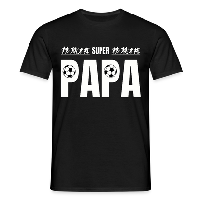 Männer T-Shirt "Super Papa" (Fußball-Motiv) - Schwarz