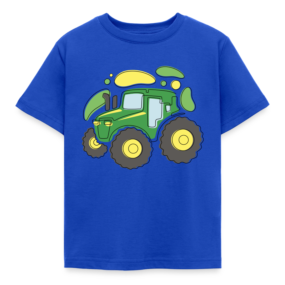 Kinder T-Shirt "Abstrakter grüner Traktor" - Royalblau