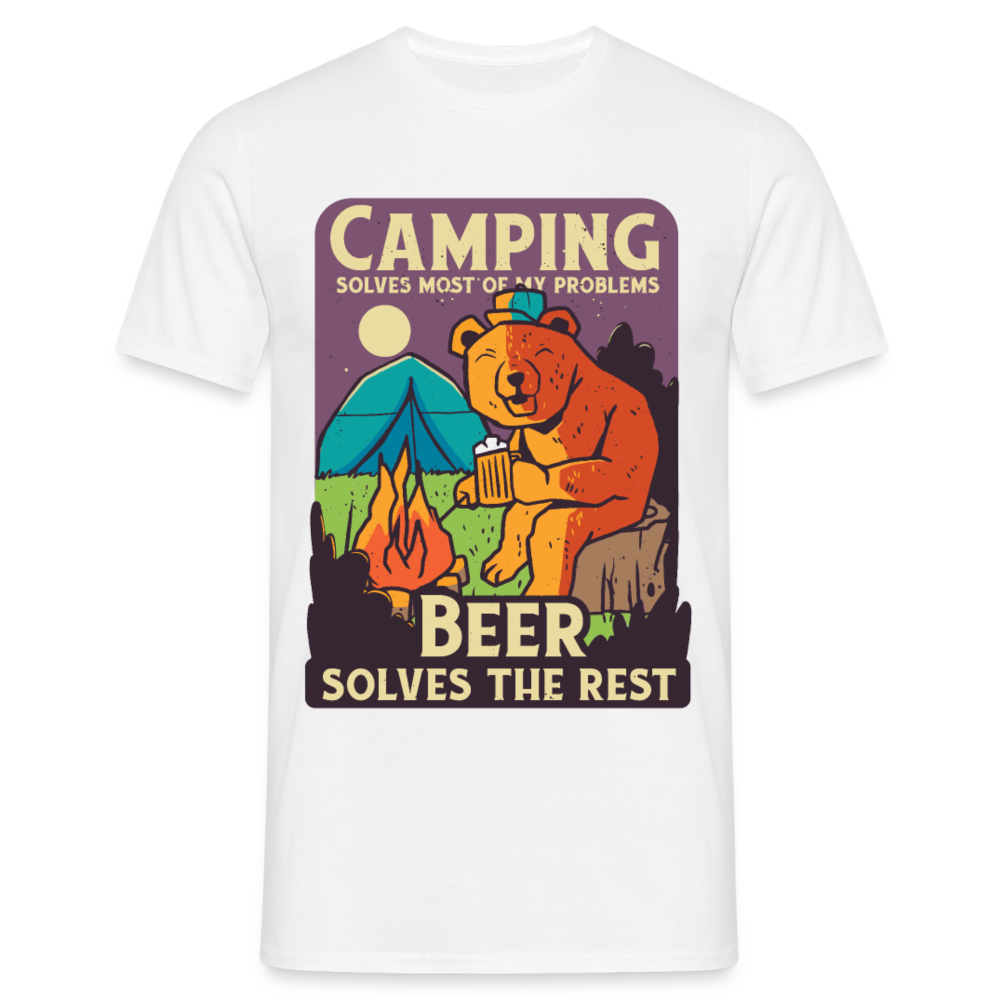 Männer T-Shirt "Camping solves most of my problems" - Weiß