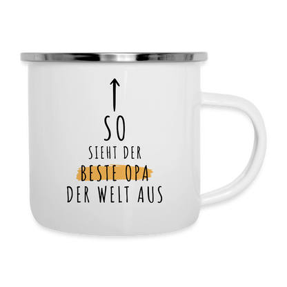 Emaille-Tasse "So sieht der beste Opa der Welt aus" - Weiß