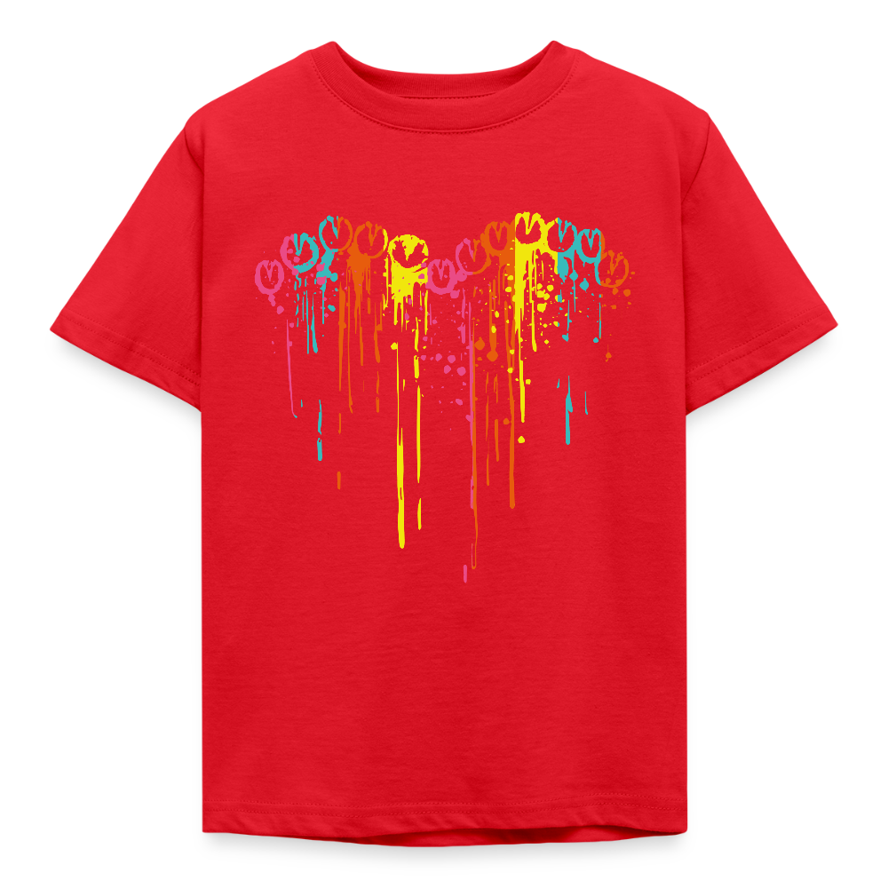 Kinder T-Shirt "Pferde Hufen als Herzmotiv" - Rot