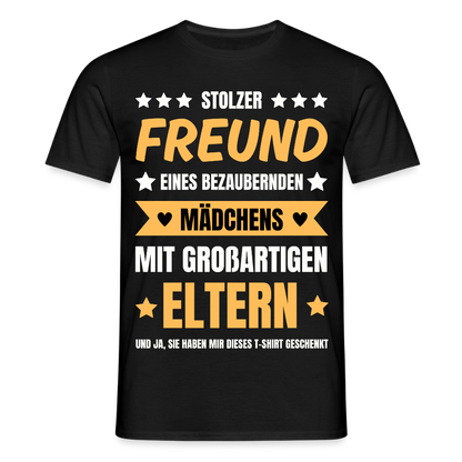 Männer T-Shirt "Stolzer Freund eines bezaubernden Mädchens" - Schwarz
