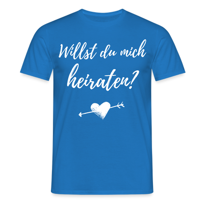 Männer T-Shirt "Willst du mich heiraten?" (Herz mit Pfeil) - Royalblau