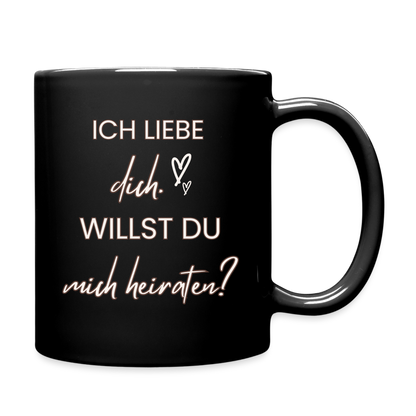 Tasse "Ich liebe dich - Willst du mich heiraten?" - Schwarz