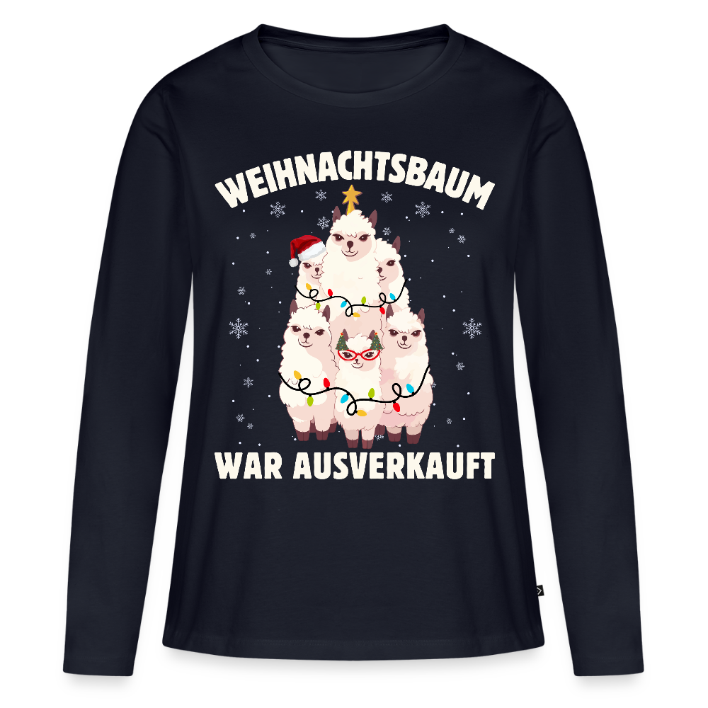 Bio-Langarmshirt "Weihnachtsbaum war ausverkauft" - Navy
