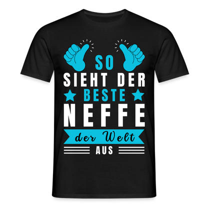 Männer T-Shirt "So sieht der beste Neffe der Welt aus" - Schwarz