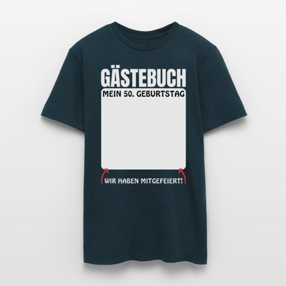 Männer T-Shirt "Gästebuch: Mein 50. Geburtstag" - Navy
