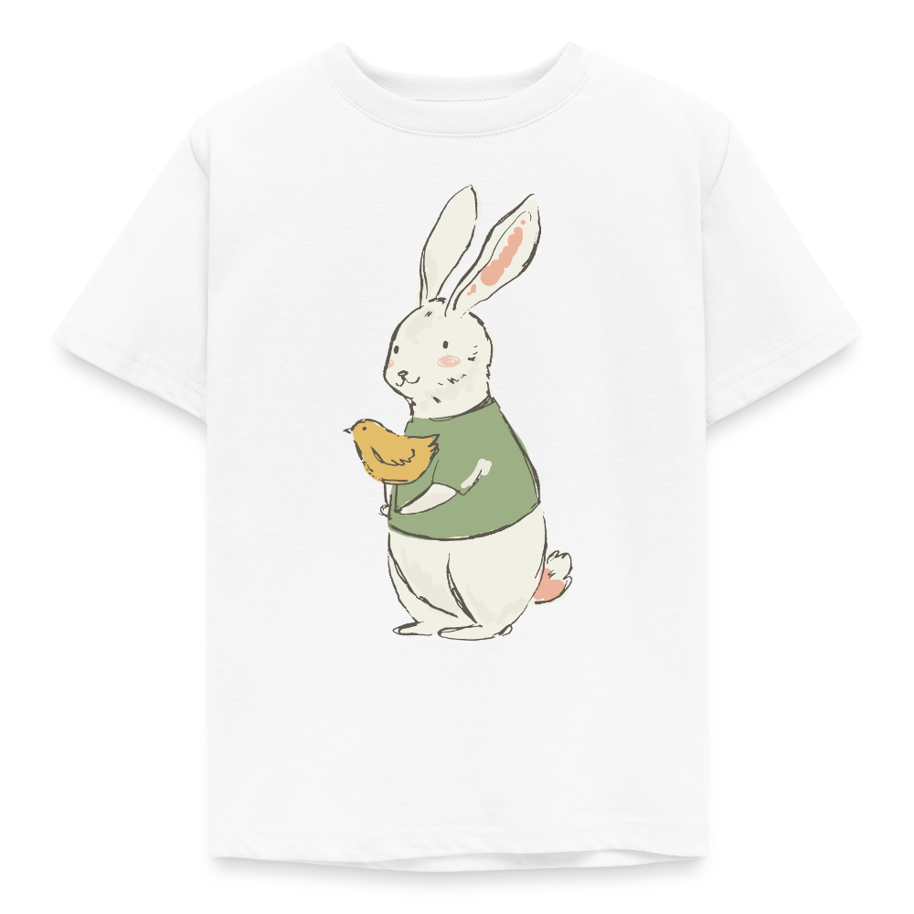 Kinder T-Shirt "Hase mit Huhn" - Weiß