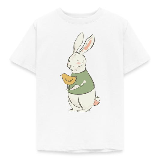 Kinder T-Shirt "Hase mit Huhn" - Weiß