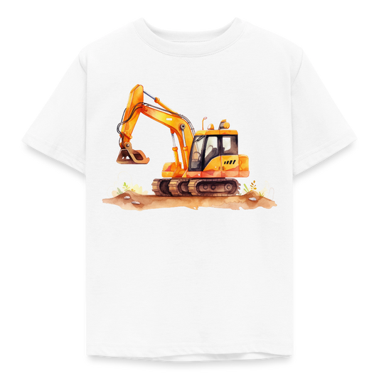 Kinder T-Shirt "Bagger im Wasserfarben-Stil" - Weiß