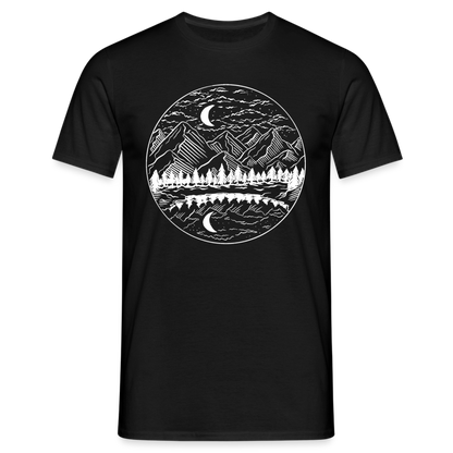 Männer T-Shirt "Berge im Kreis" - Schwarz