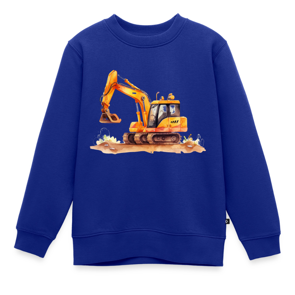 Kinder Pullover "Bagger im Wasserfarben-Stil" - Royalblau