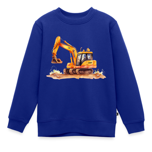 Kinder Pullover "Bagger im Wasserfarben-Stil" - Royalblau