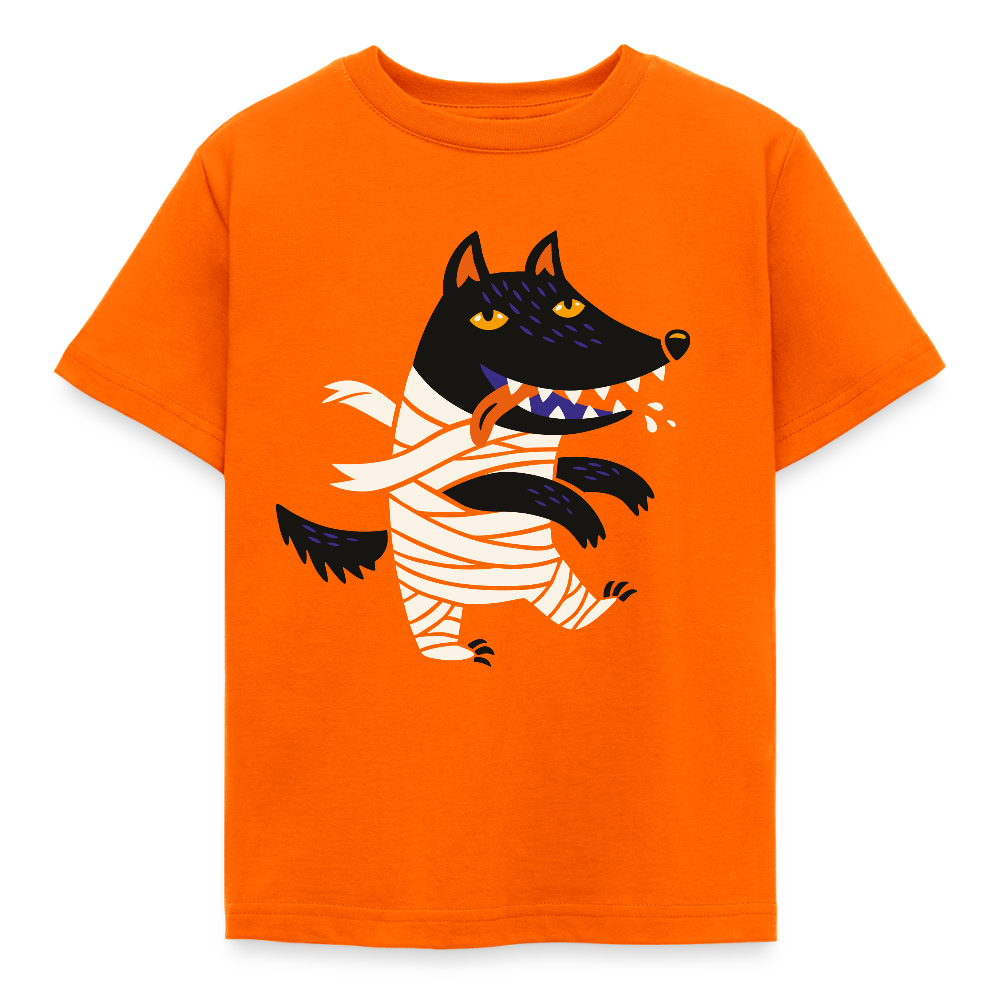 Kinder T-Shirt "Lustiger Wolf" - Orange