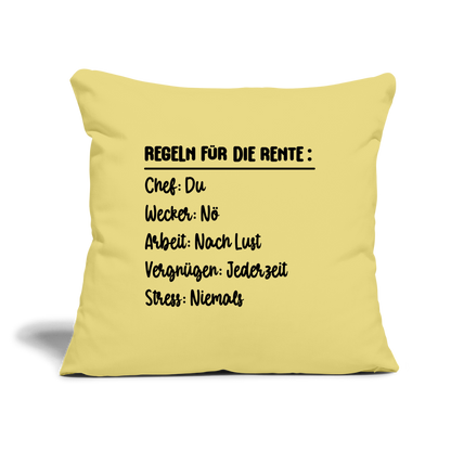 Sofakissen mit Füllung "Regeln für die Rente" - Hellgelb
