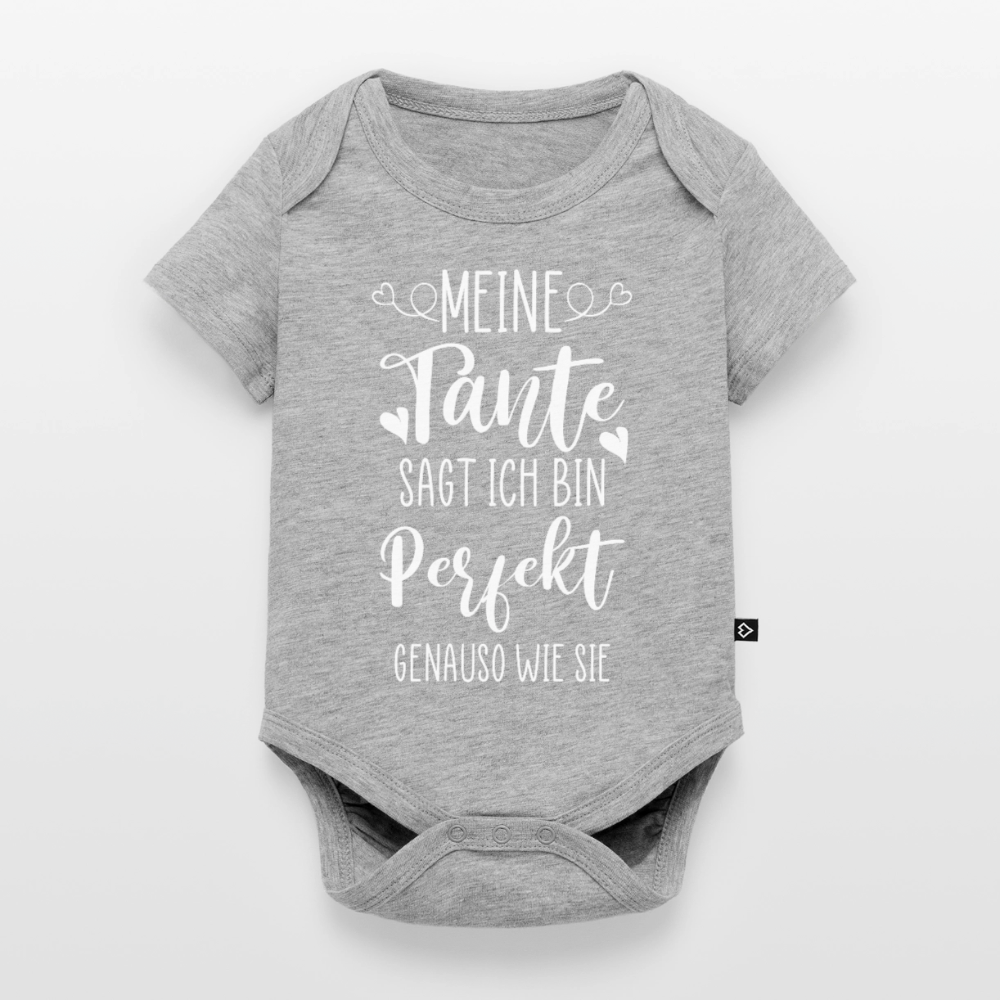 Baby Body "Meine Tante sagt ich bin perfekt - genauso wie sie" - Grau meliert