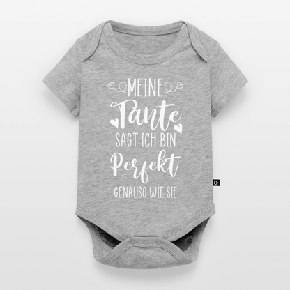Baby Body "Meine Tante sagt ich bin perfekt - genauso wie sie" - Grau meliert