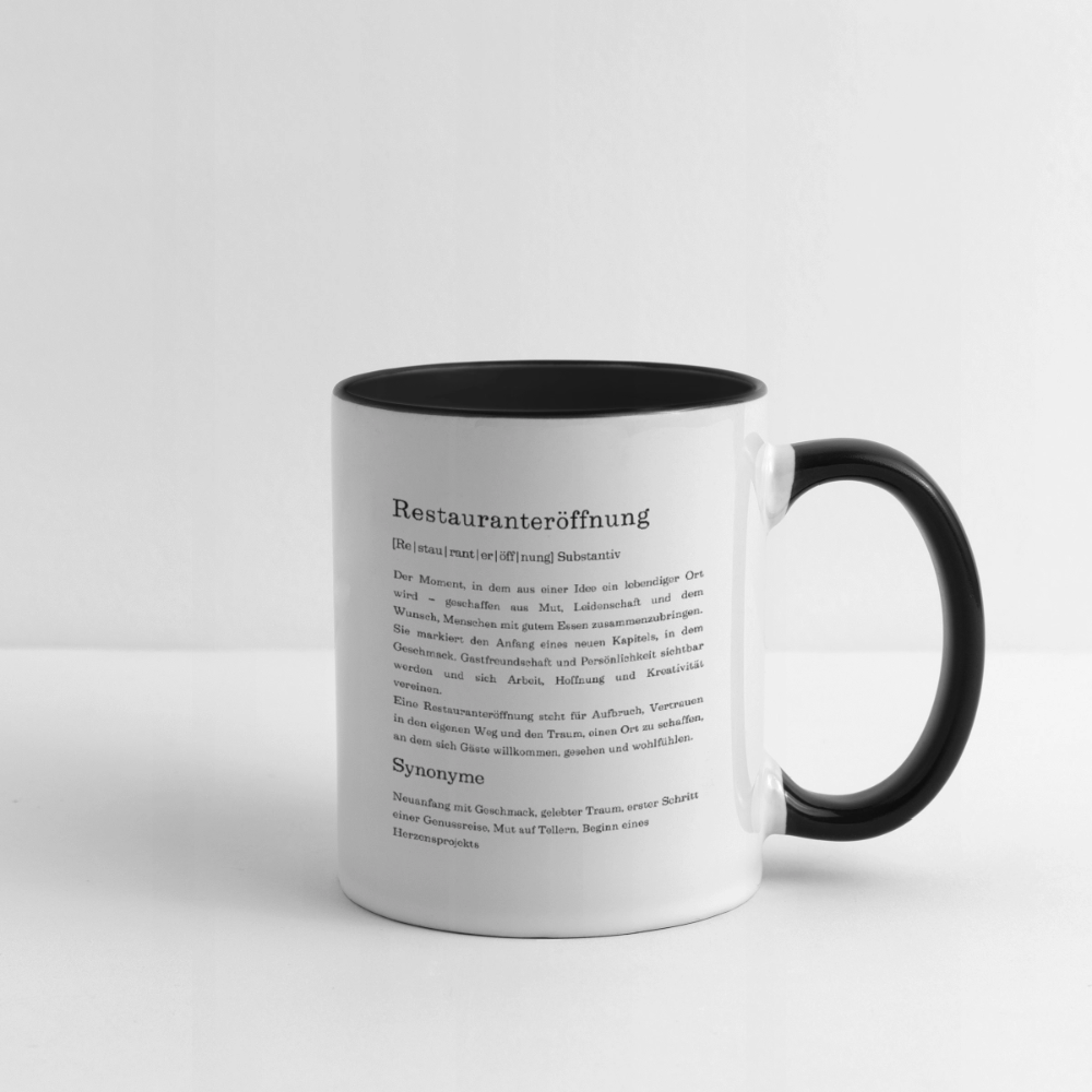 Tasse "Restauranteröffnung" (Definition) - Weiß/Schwarz