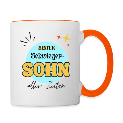 Tasse "Bester Schwiegersohn aller Zeiten" - Weiß/Orange