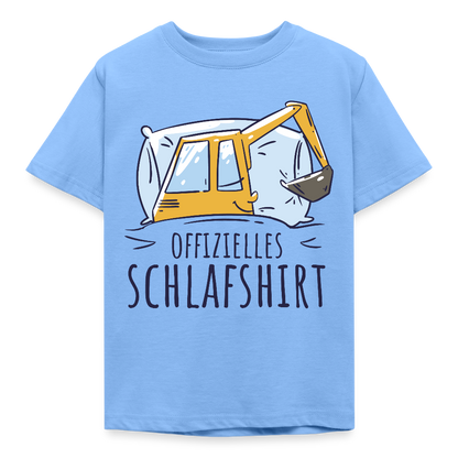 Kinder T-Shirt "Offizielles Schlafshirt" (Bagger) - Himmelblau