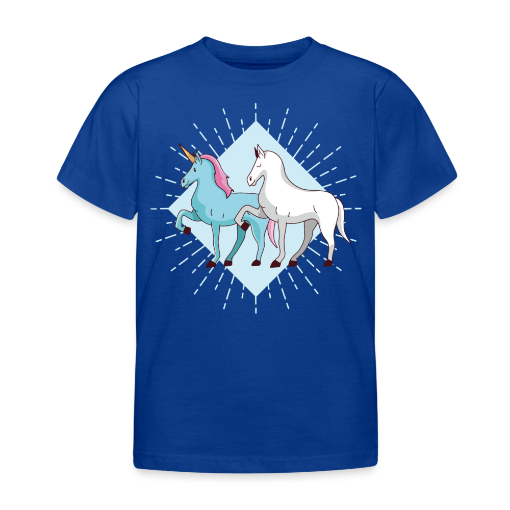 Kinder T-Shirt "Pferd mit Einhorn" - Royalblau