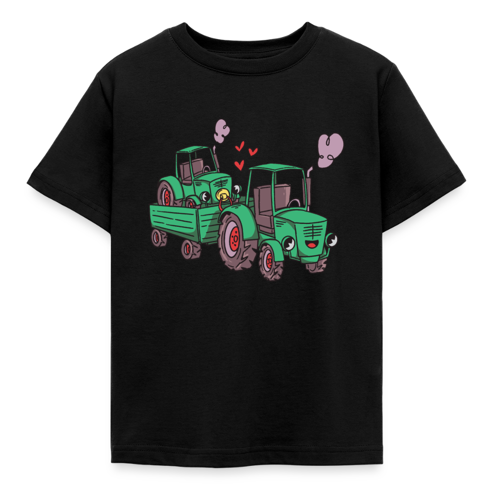Kinder T-Shirt "Traktor-Familie" - Schwarz
