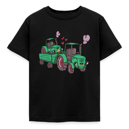 Kinder T-Shirt "Traktor-Familie" - Schwarz