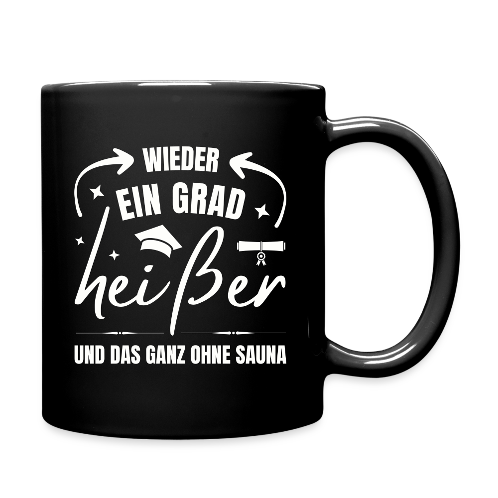 Tasse "Wieder ein Grad heißer und das ganz ohne Sauna" - Schwarz