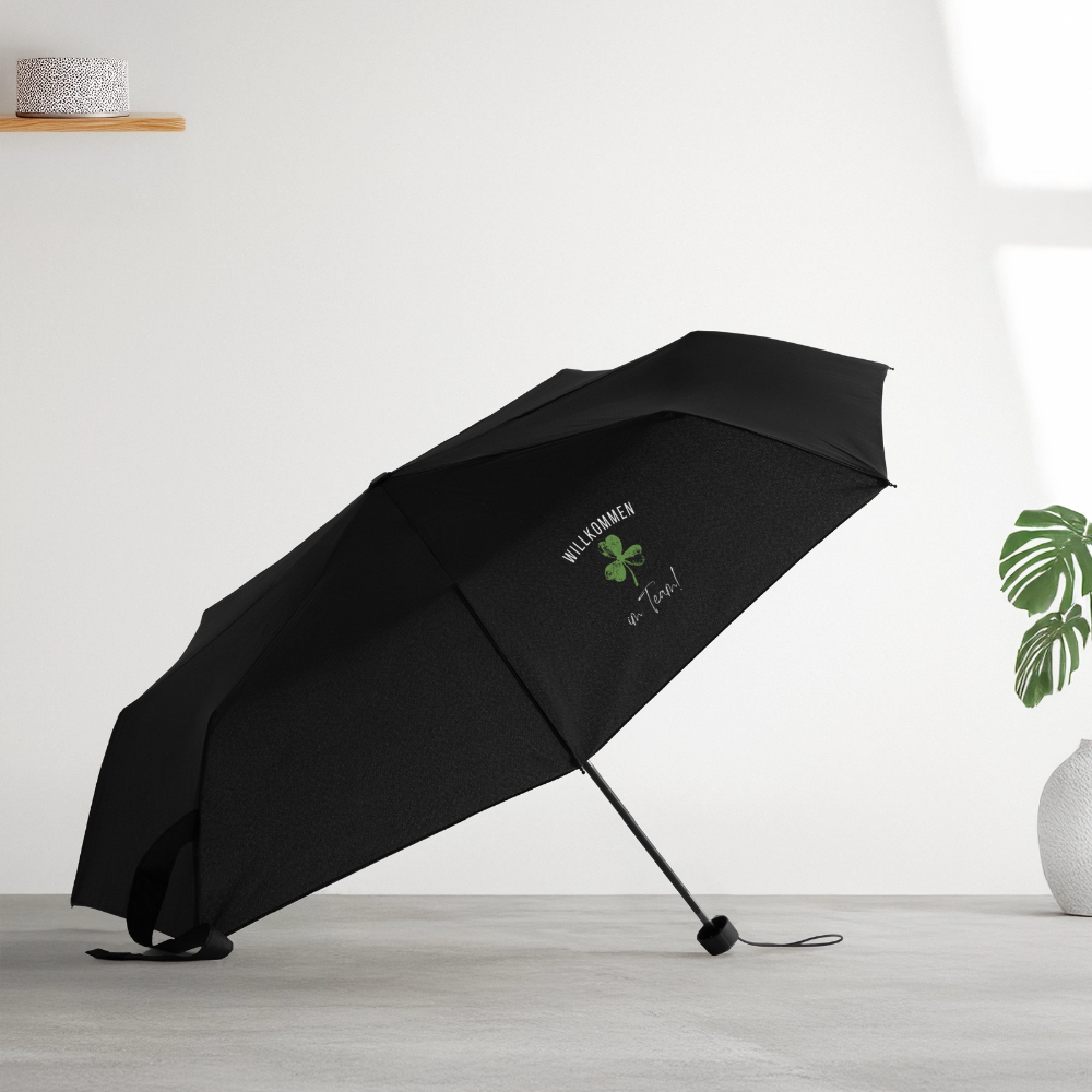 Kleiner Regenschirm "Willkommen im Team" - Schwarz