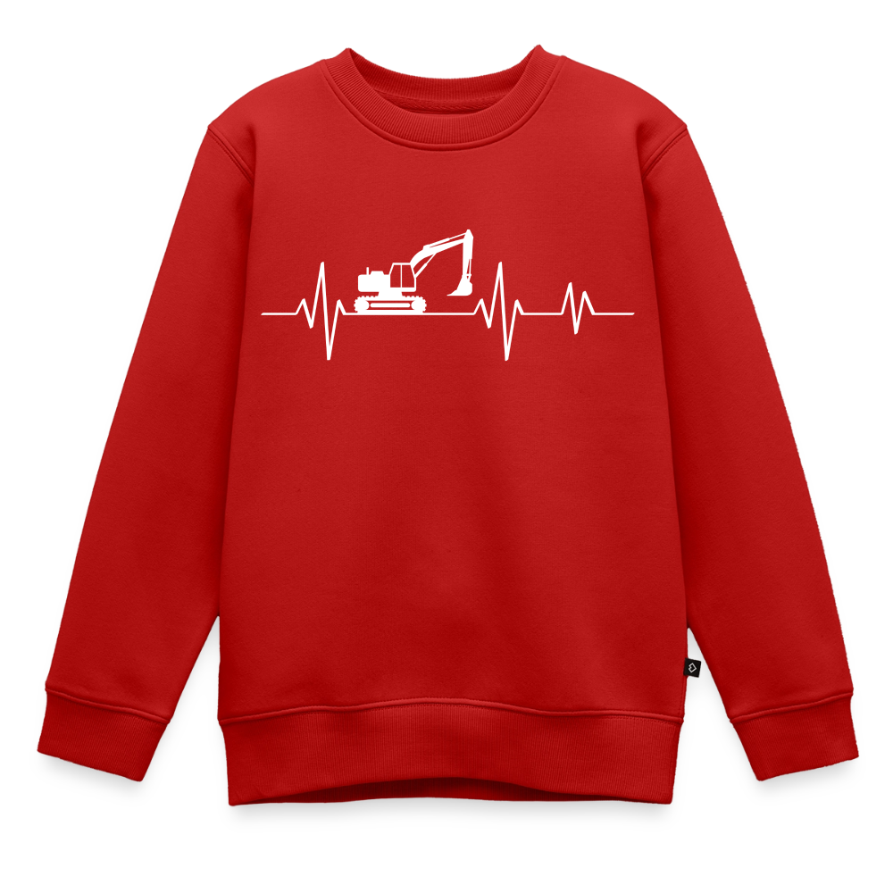 Kinder Pullover "Bagger im Herzschlag" - Rot