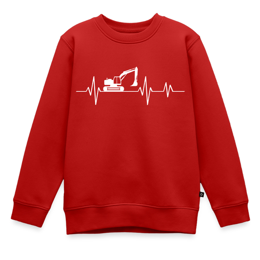 Kinder Pullover "Bagger im Herzschlag" - Rot