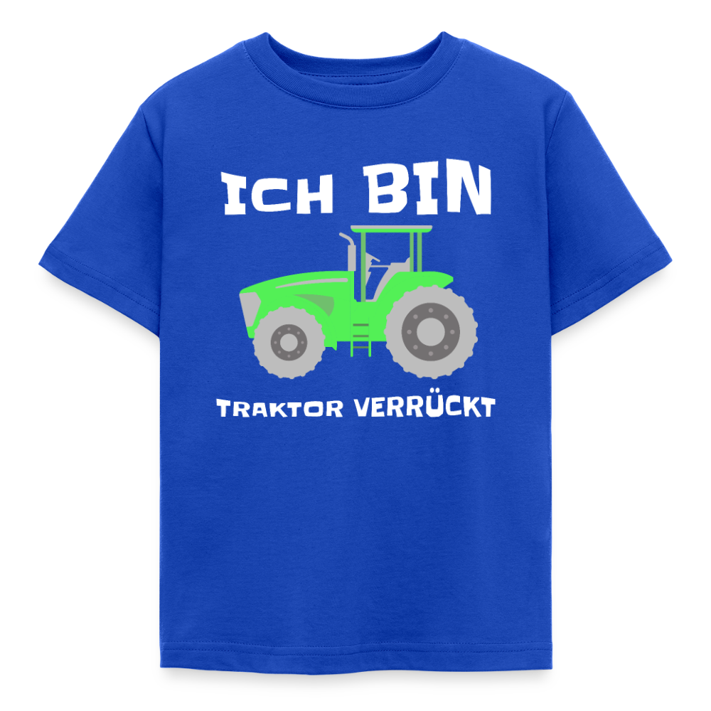 Kinder T-Shirt "Ich bin Traktor verrückt" - Royalblau