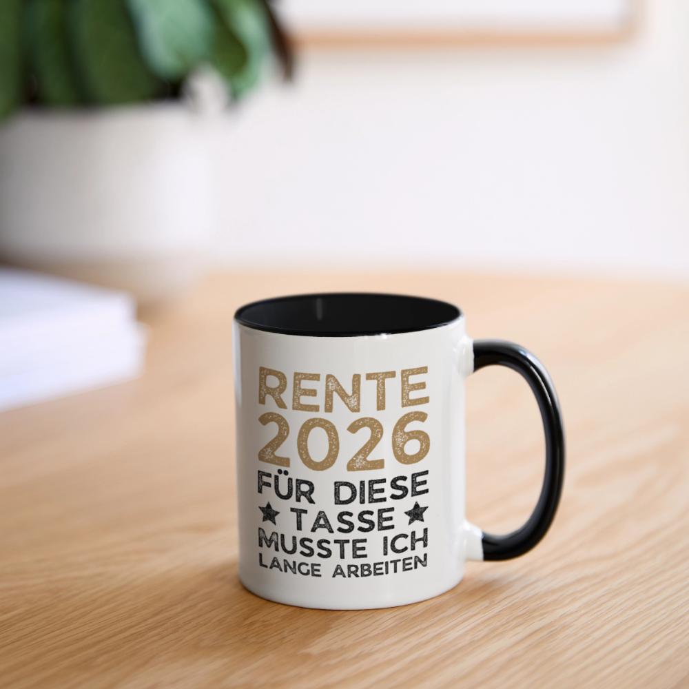 Tasse "Rente 2026 - Für diese Tasse musste ich lange arbeiten" - Weiß/Schwarz