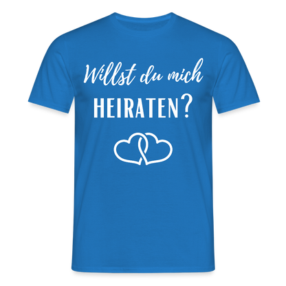 Männer T-Shirt "Willst du mich heiraten?" (2 Herzen) - Royalblau