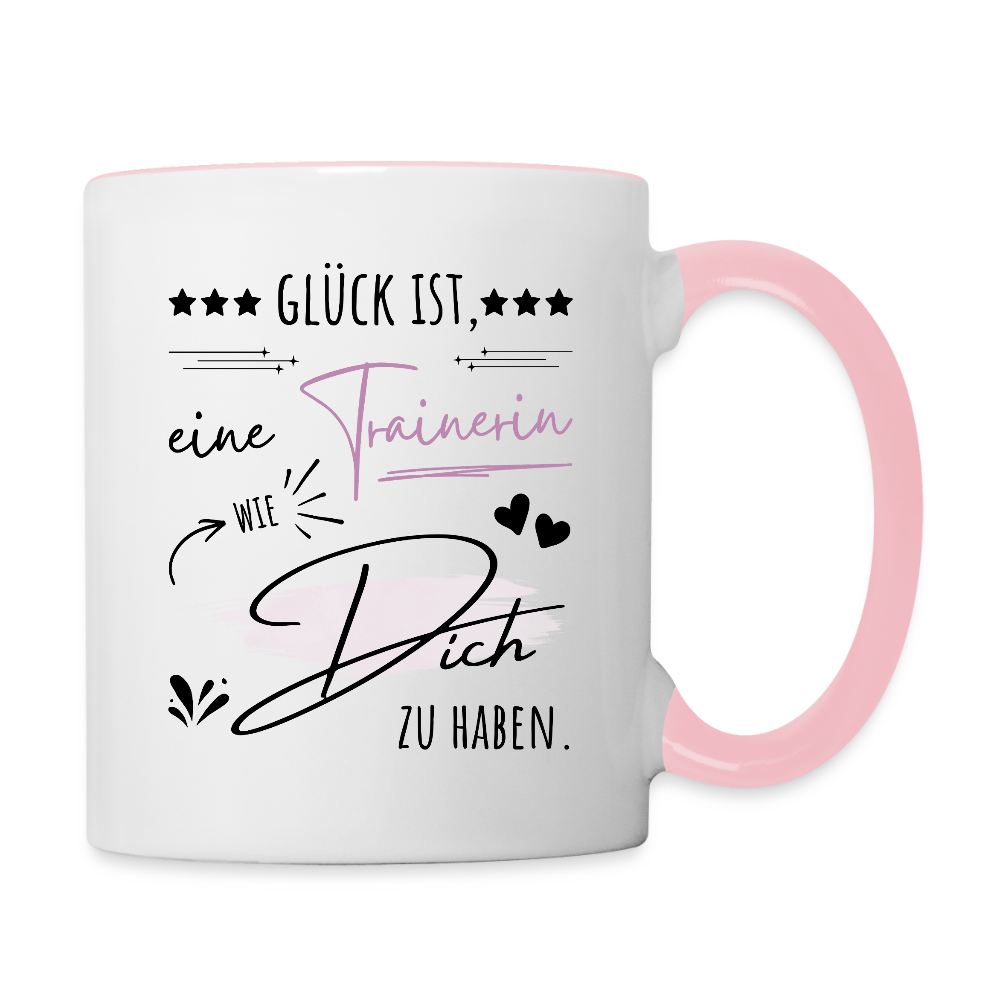 Tasse "Glück ist, eine Trainerin wie dich zu haben" - Weiß/Pink