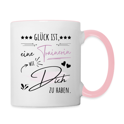 Tasse "Glück ist, eine Trainerin wie dich zu haben" - Weiß/Pink