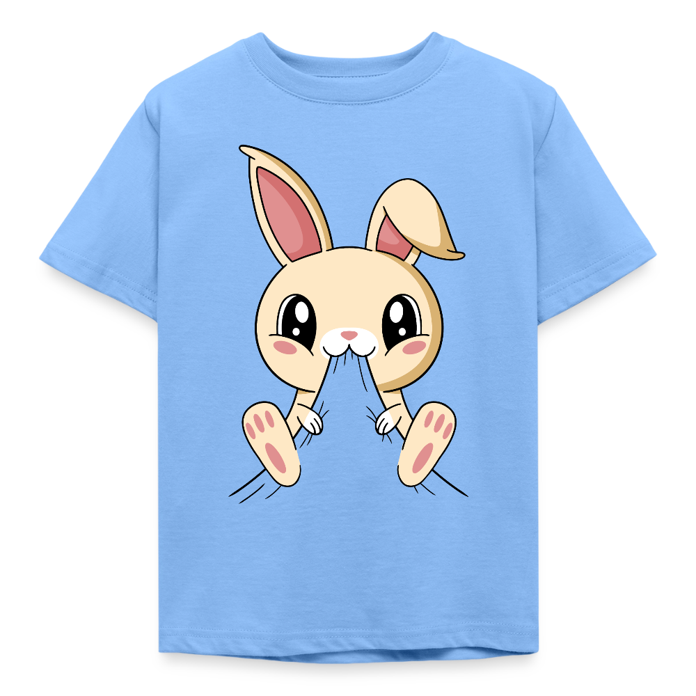 Kinder T-Shirt "Witziges Hasenmotiv" - Himmelblau