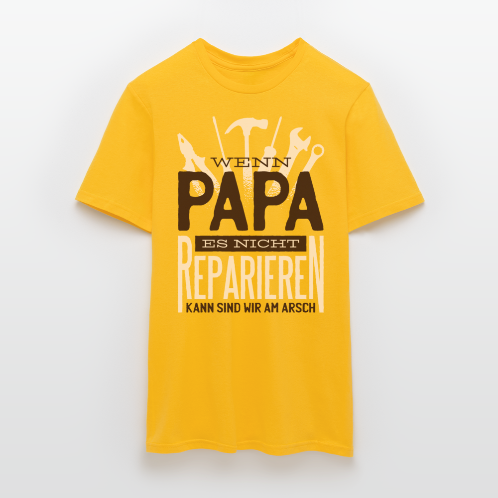 Männer T-Shirt "Wenn Papa es nicht reparieren kann..." - Gelb