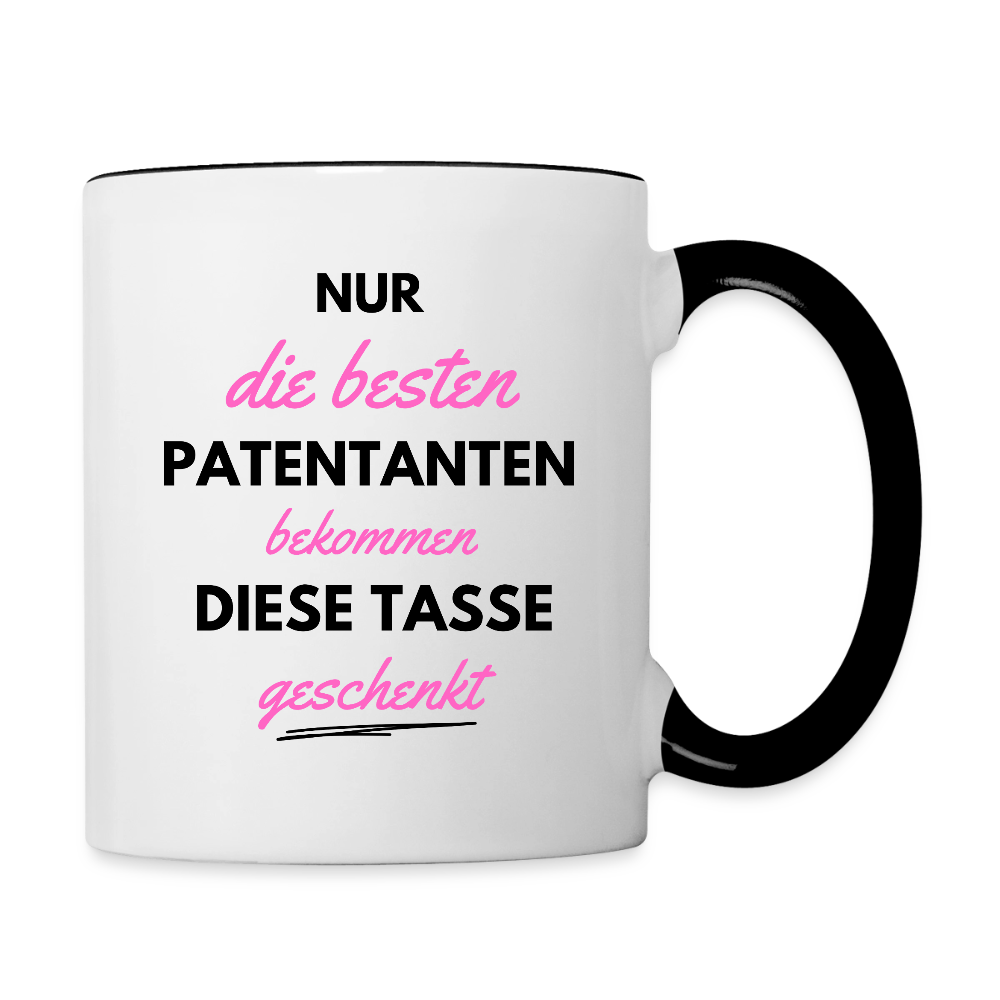 Tasse "Nur die besten Patentanten bekommen diese Tasse geschenkt" - Weiß/Schwarz