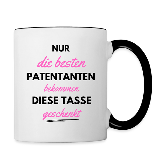 Tasse "Nur die besten Patentanten bekommen diese Tasse geschenkt" - Weiß/Schwarz