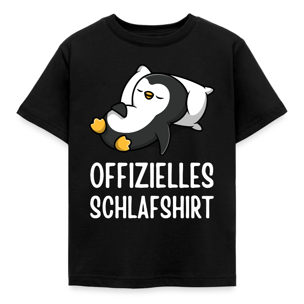 Kinder T-Shirt "Offizielles Schlafshirt" - Schwarz
