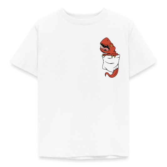 Kinder T-Shirt "Dinosaurier aus der Tasche" - Weiß